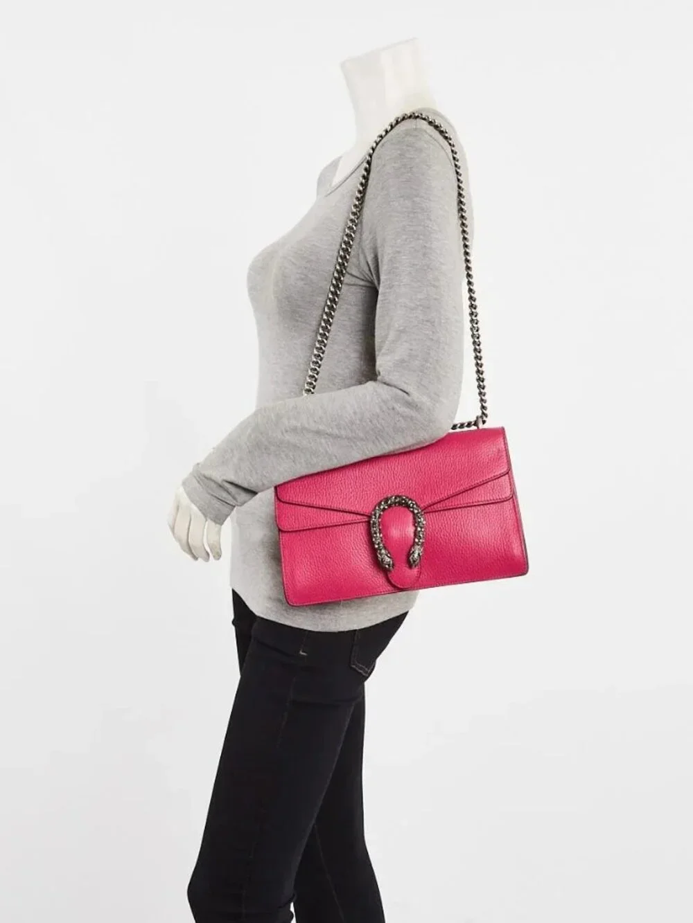Gucci Pink Leather Dionysus Small Shoulder Bag